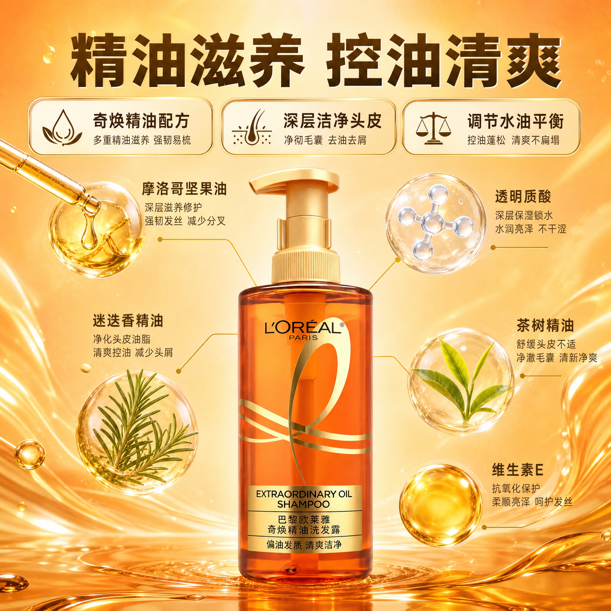 [主图-2] 核心卖点之精油成分解析，展示奇焕精油的滋养成分和… - 图片创意预览