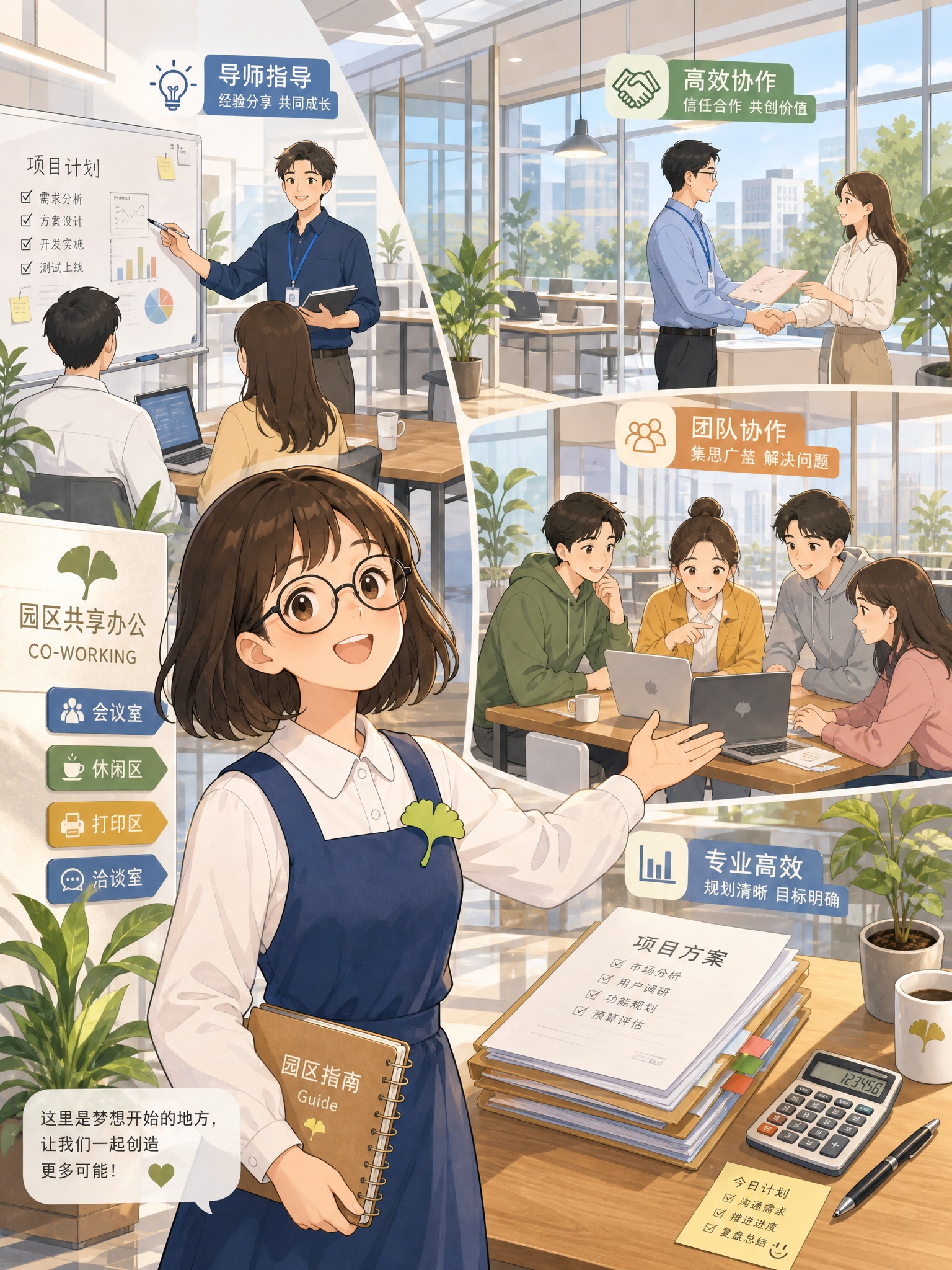 2D扁平化插画风格，简洁线条，竖版4:3构图，明亮通透，专业有… - 图片创意预览