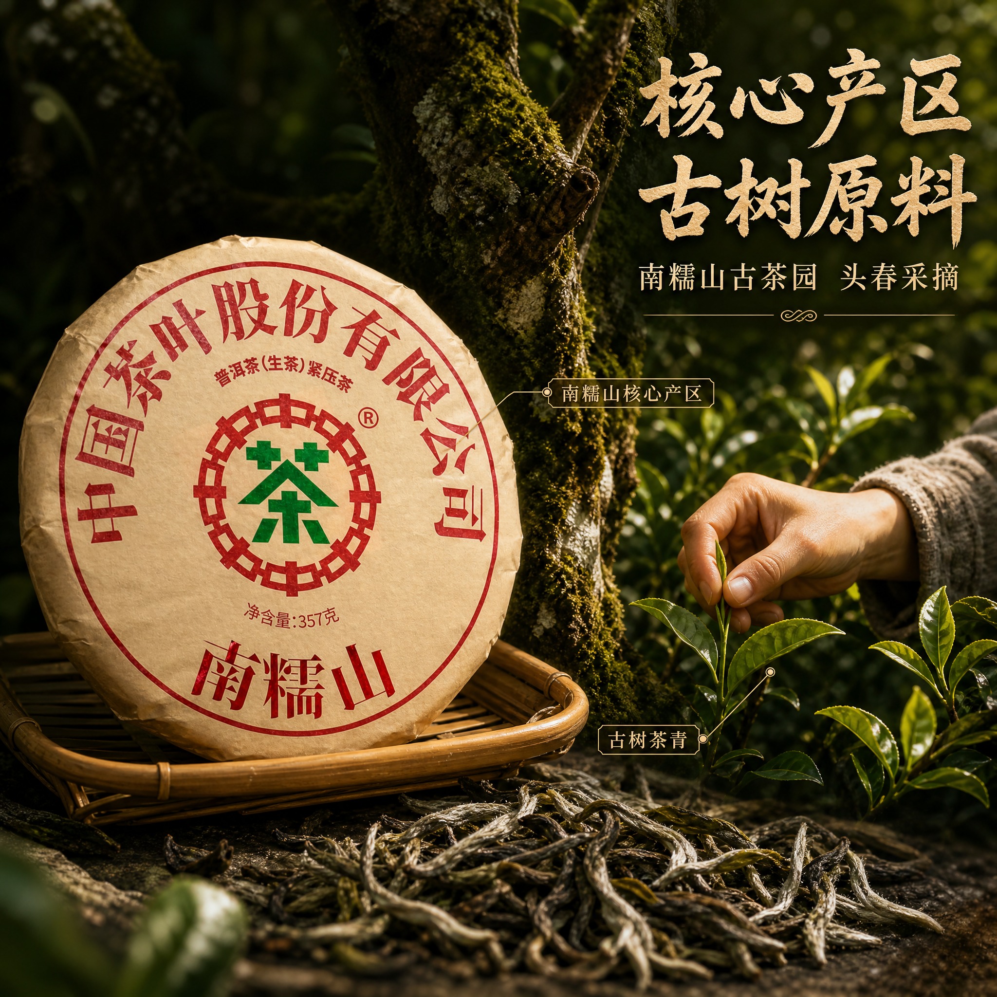 [主图-2] 核心亮点与溯源，展示南糯山核心产区与茶叶品质，建… - 图片创意预览