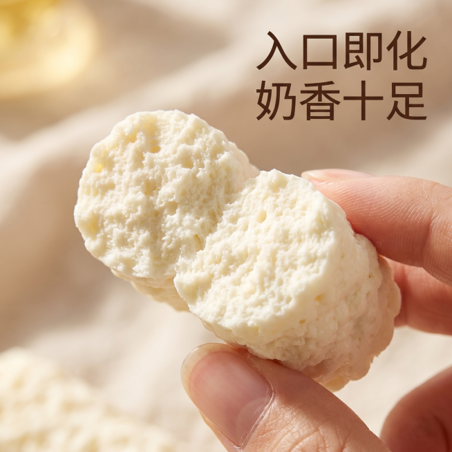 [主图-3] 奶醇细节特写，突出奶香味浓郁质感。[氛围风格] 微距特写，浓郁食欲感，简单高级；[画质] 商业摄影质感、光线柔和通透、产品清晰真实、画面干净高级。[元素] 对半切开的奶醇特写，展示绵密疏预览效果