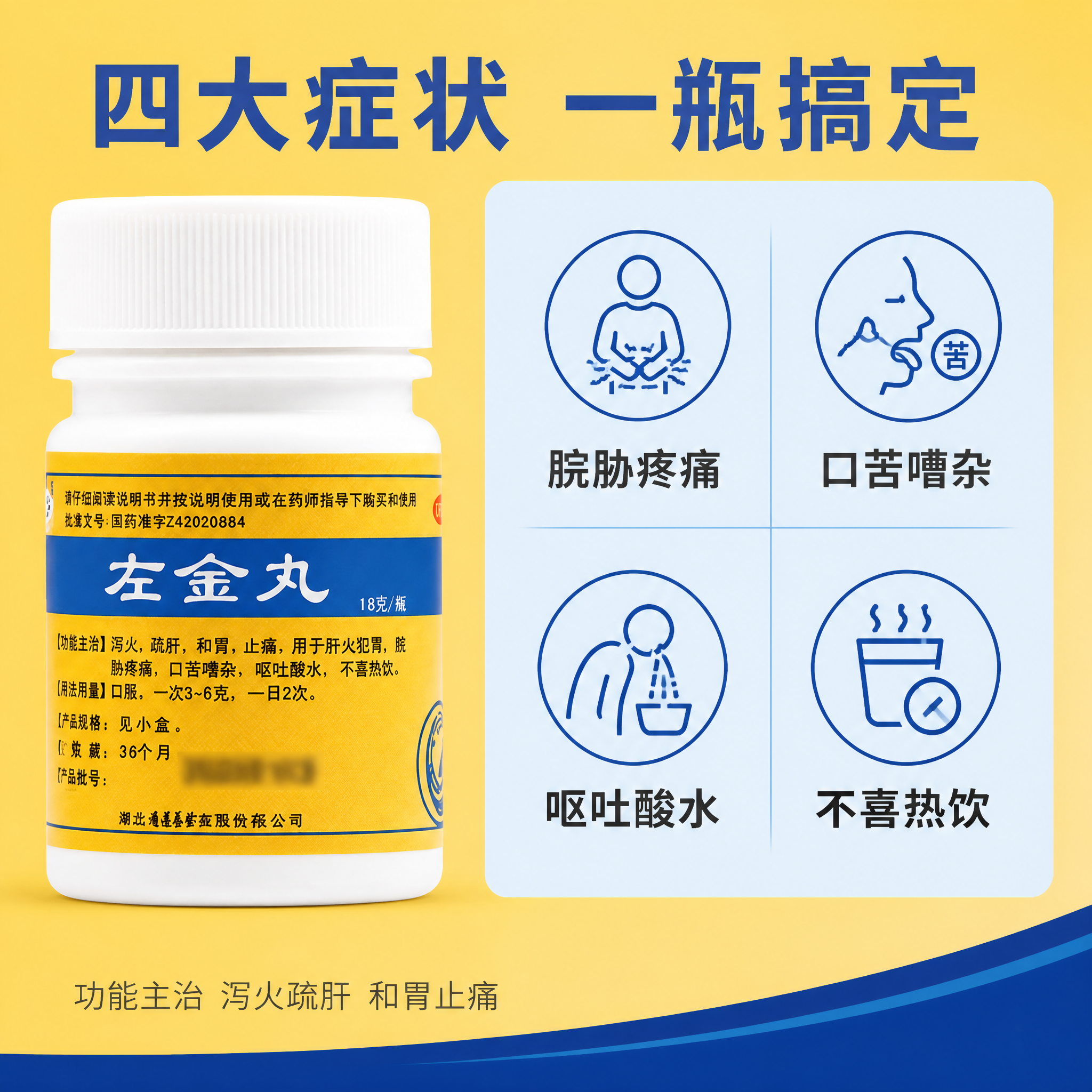 [主图-2] 左金丸核心功能亮点图 症状对应展示 拼多多信息图… - 图片创意预览