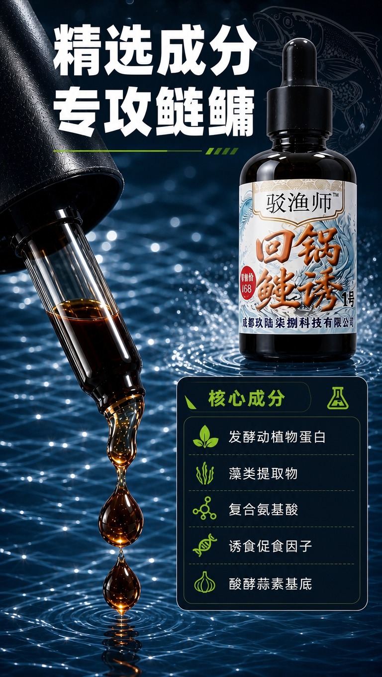 [商品] 使用【图1】驳渔师回锅鲢诱1号黑色滴管瓶产品；保留黑… - 图片创意预览