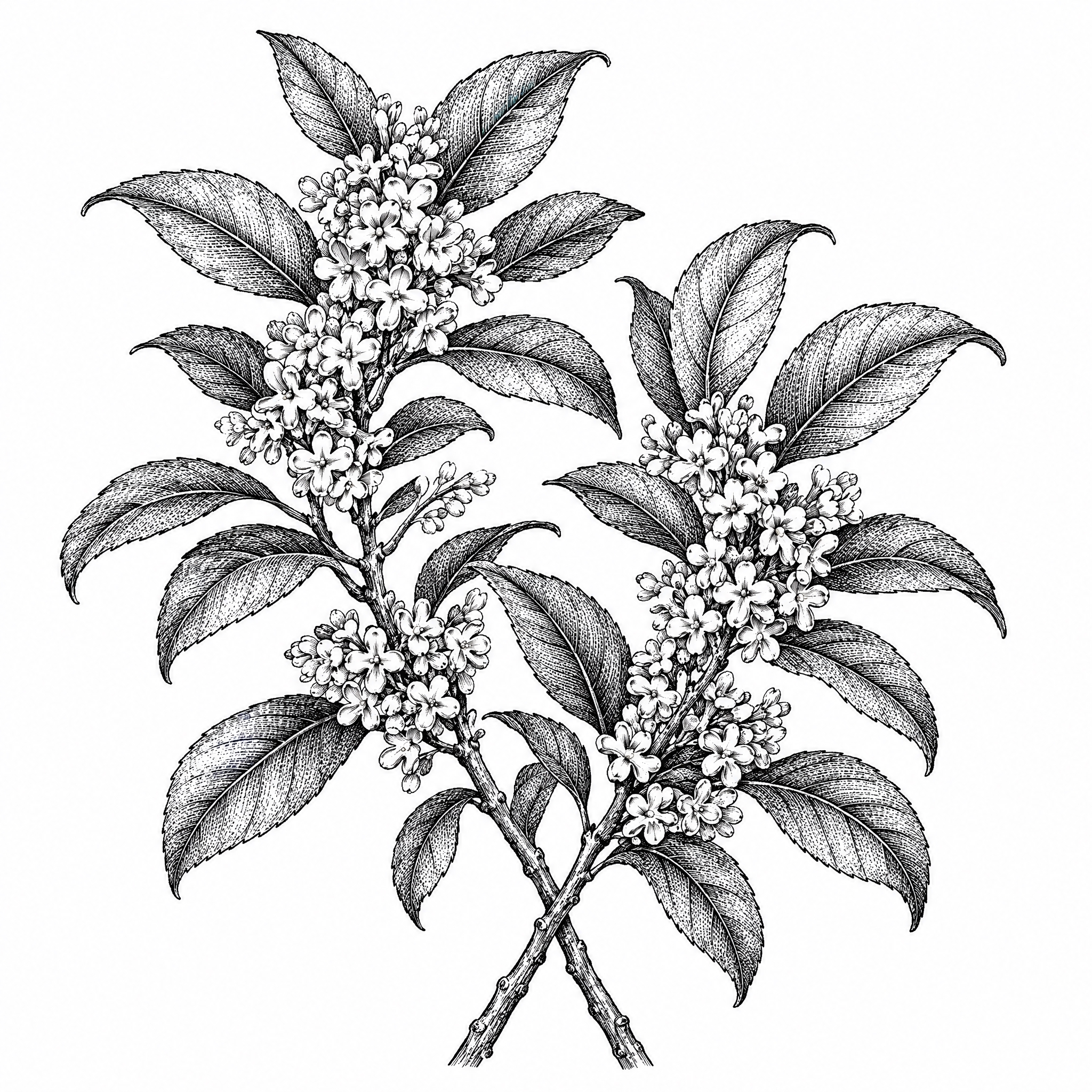参考图中包装上的黑白铜版画/古典植物雕版线描风格，重新绘制一幅… - 图片创意预览