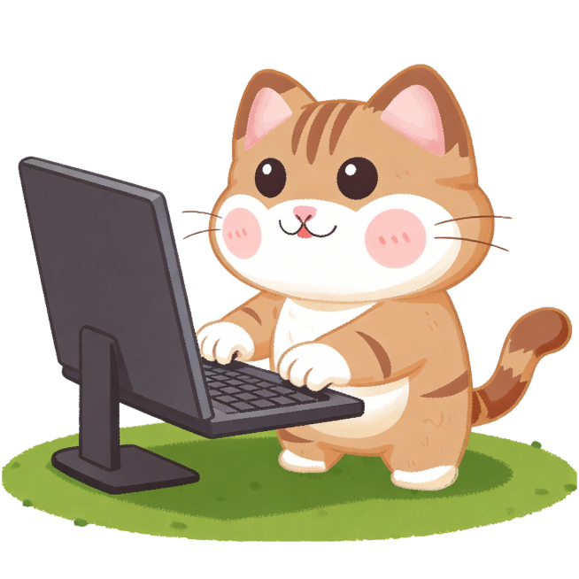 生成一只玩电脑的猫咪预览效果