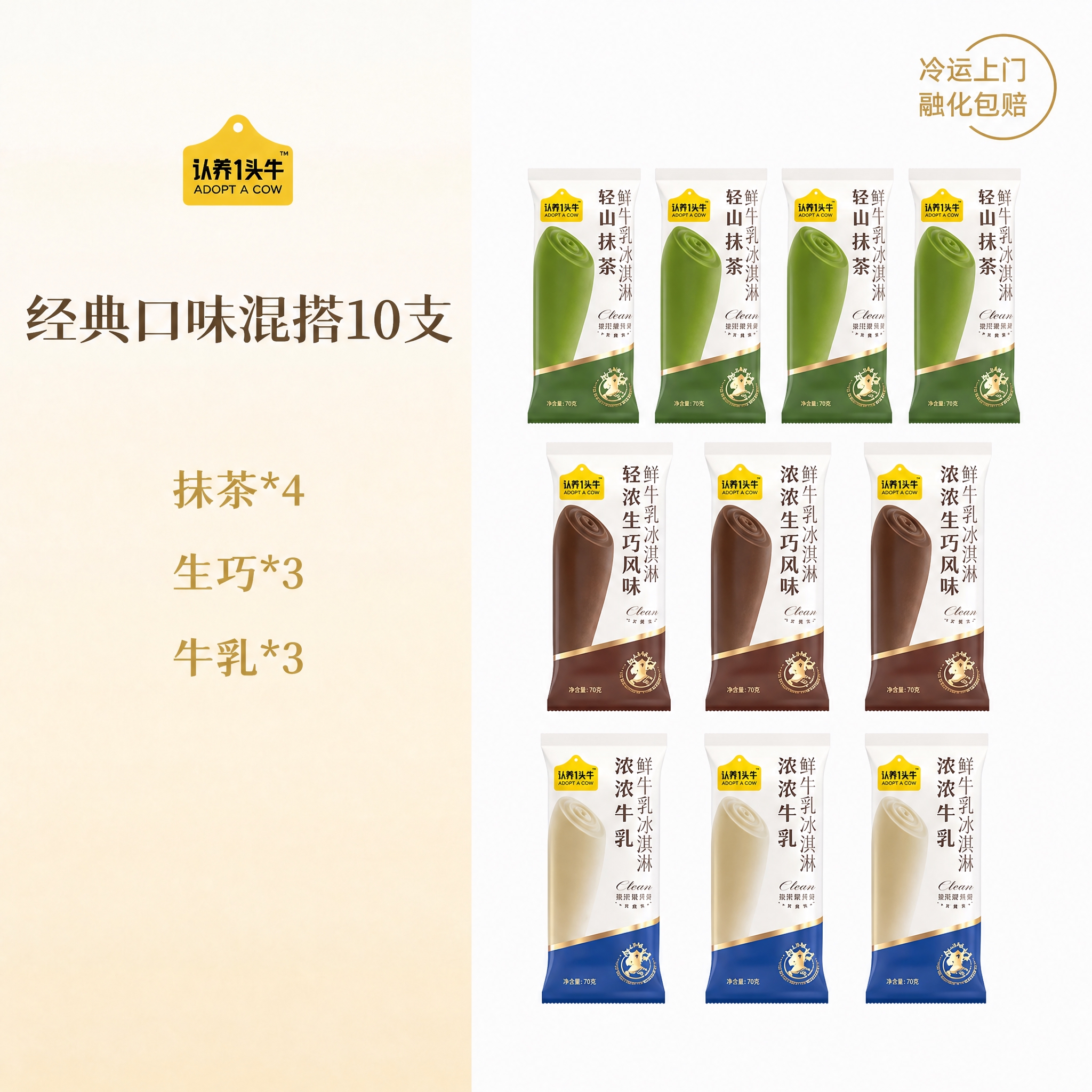 基于图1的整体版式框架（左侧文案区+右侧产品区布局、认养1头牛… - 图片创意预览