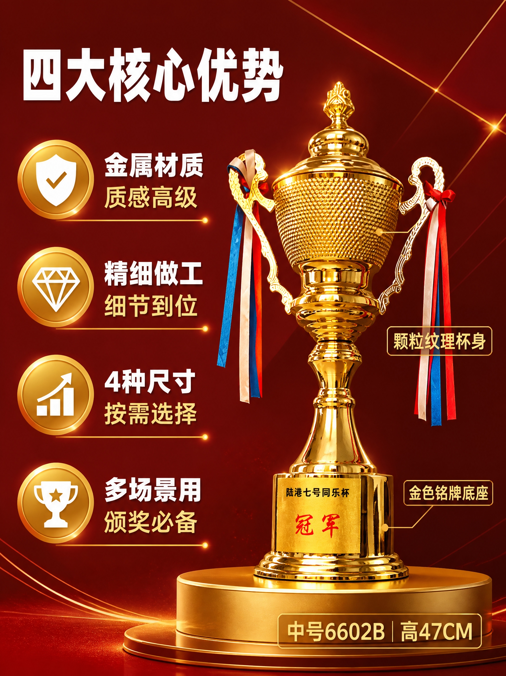[商品] 使用【图1】金色金属奖杯（陆港七号同乐杯 冠军款）；… - 图片创意预览