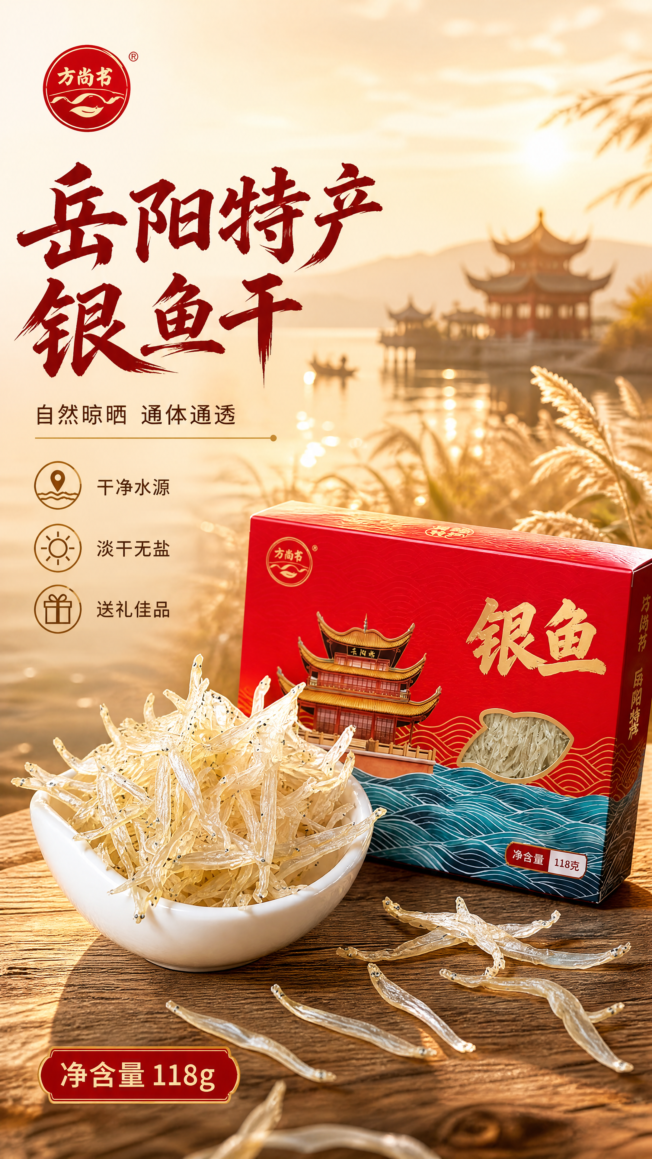 [商品] 使用【图3】岳阳特产银鱼干产品图；保留红色礼盒包装、… - 图片创意预览