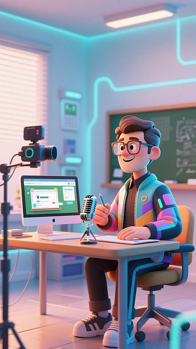 3D 卡通老师线上授课，科技感满满✨