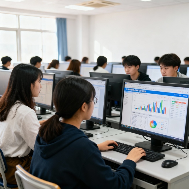 电子商务学生机房上课场景预览效果