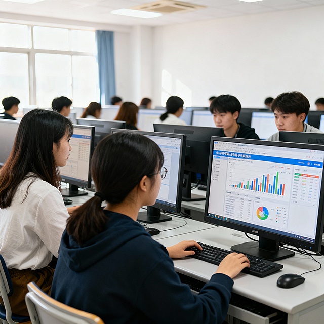 电子商务学生机房上课场景
