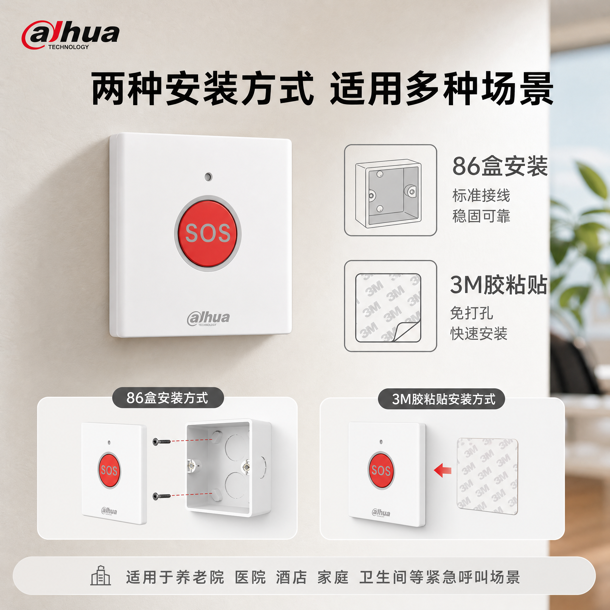 电商主图第四张，安装方式与适用场景展示，DH-ARD811-R… - 图片创意预览