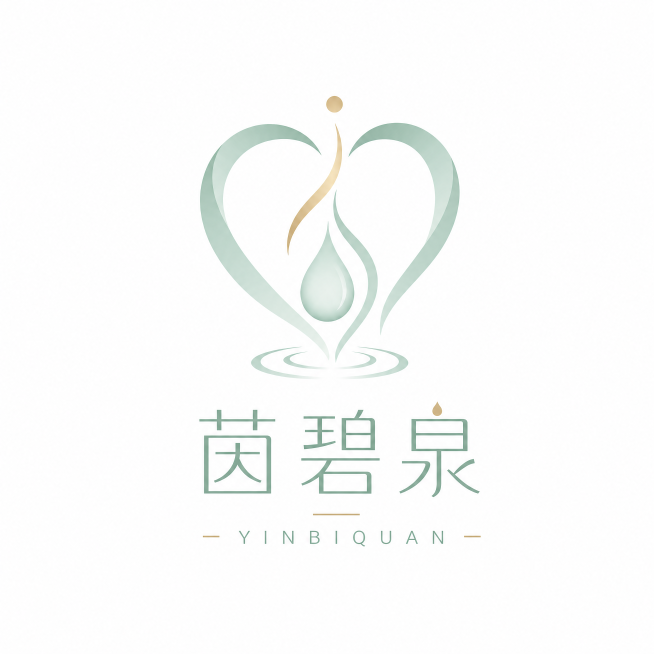 极简轻奢医美风女性私处护理品牌茵碧泉图形商标LOGO，采用极简爱心曲线设计，象征温柔呵护，整体干净高级、留白充足，无复杂图案，无低俗元素，矢量高清，简约大气，适合高端私护品牌使用，纯白背景，商用级LO预览效果