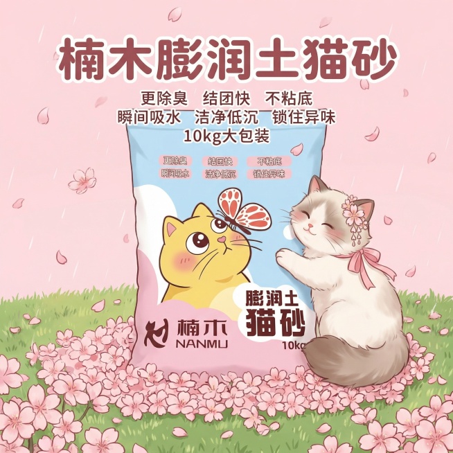 我是在拼多多卖猫砂的 帮我做10张主图 可爱一点 吸引人点预览效果