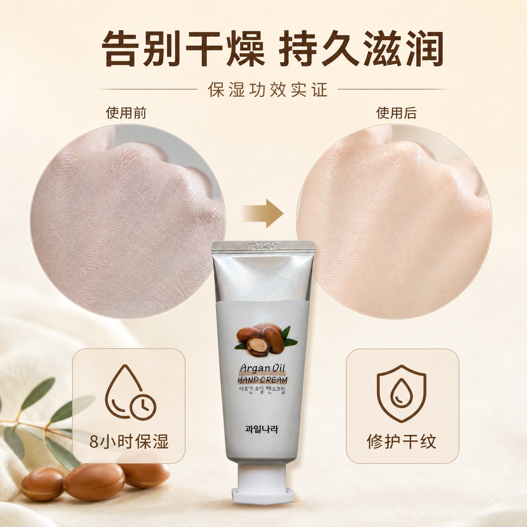 [主图-4] 保湿功效实证，展示使用前后的肌肤状态对比和滋润效… - 图片创意预览