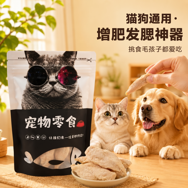 把图中的冻干改成整块冻干鸡胸肉预览效果