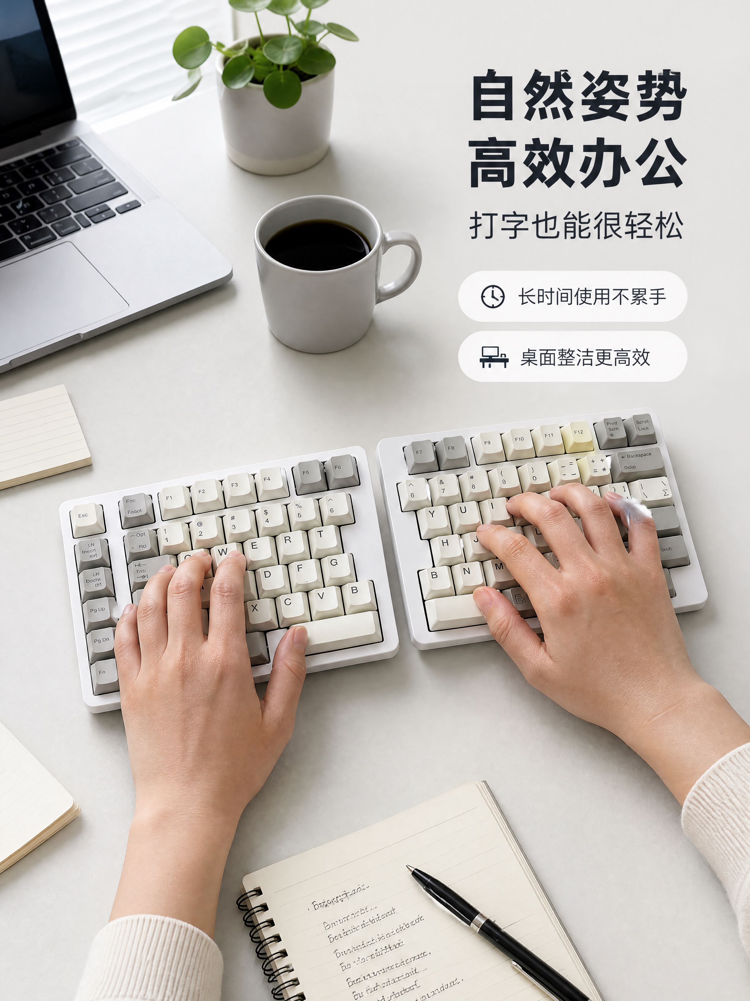 [商品] 使用【图1】分离式机械键盘；保留左右分体结构、灰白配… - 图片创意预览