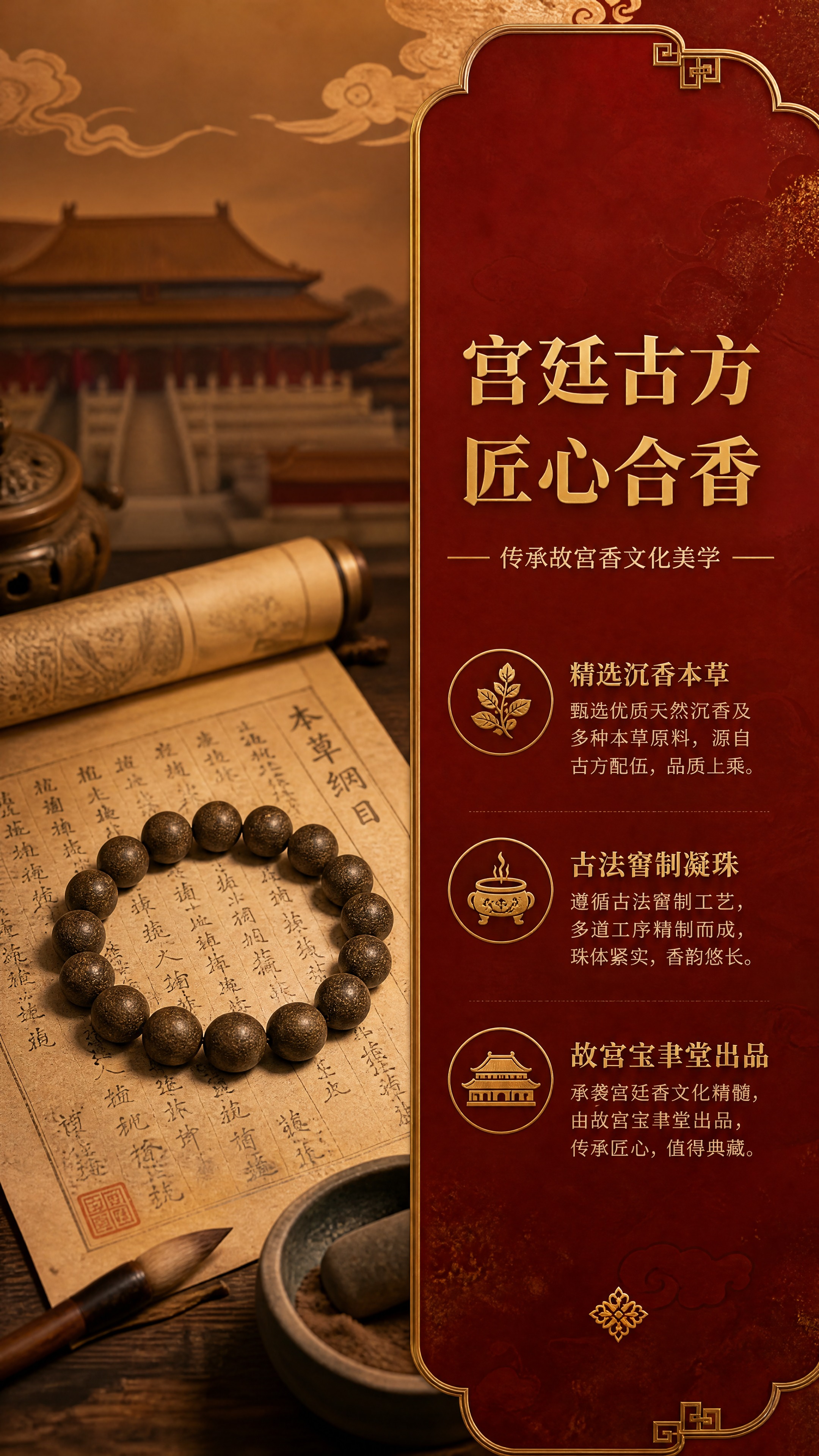 [商品] 使用【图1】沉香合香珠手串；保留珠串全貌、深棕褐色、… - 图片创意预览