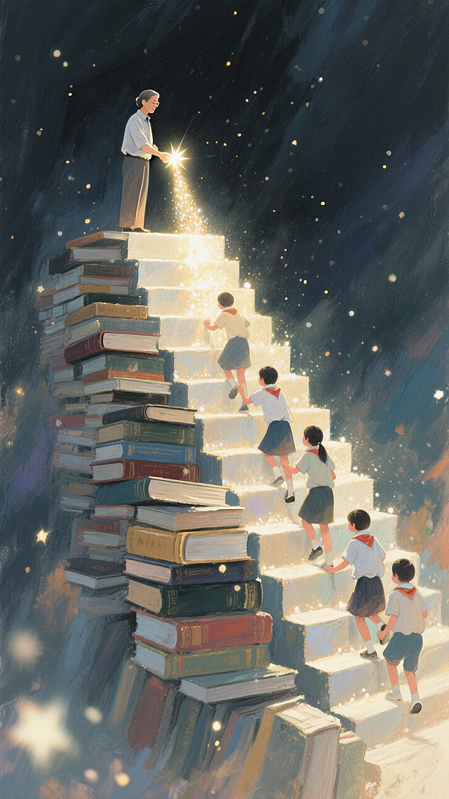 孩子们在老师的照耀下追寻自己的星光