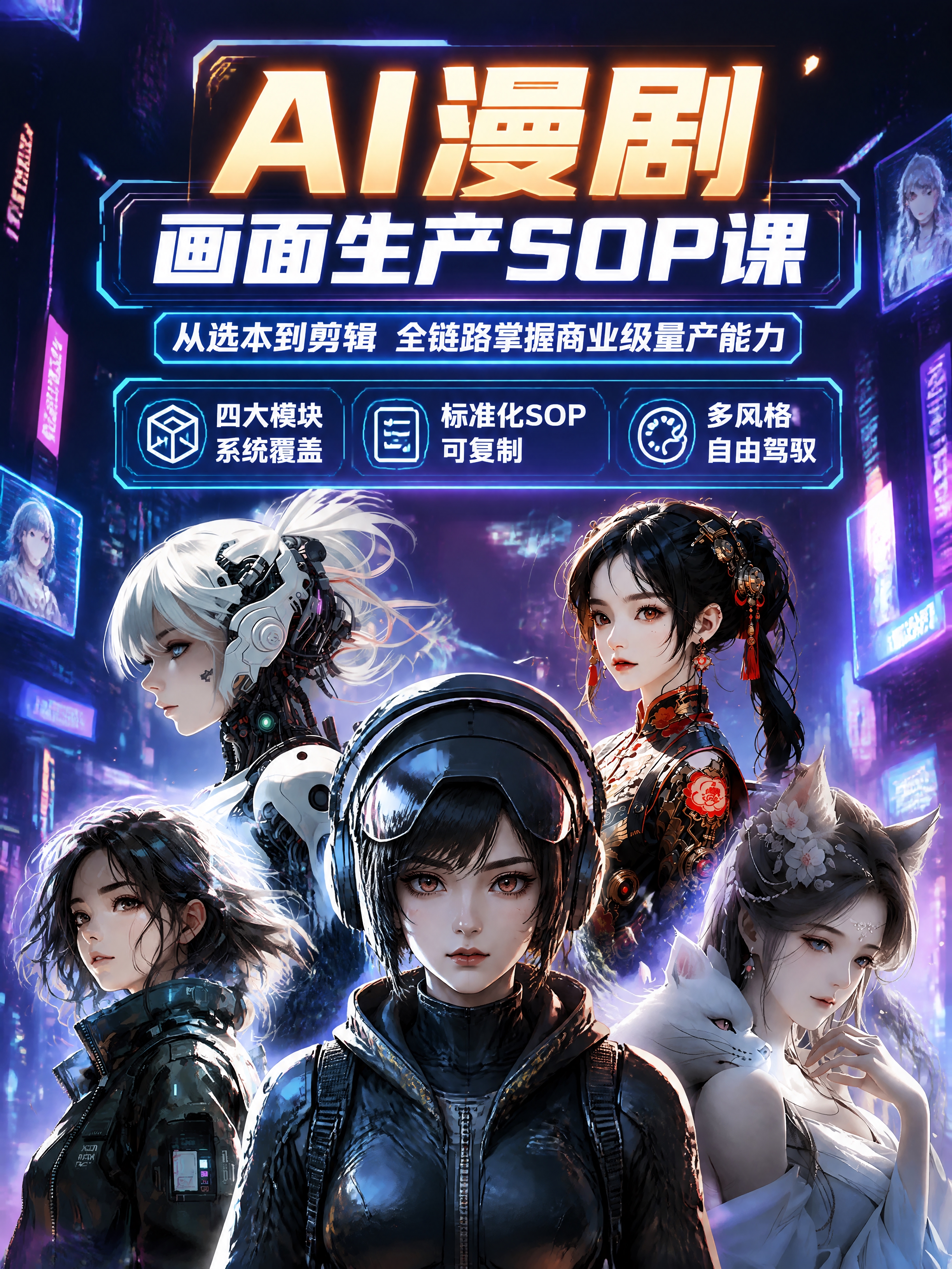 [商品] 使用AI漫剧角色素材；服务素材保护：保留赛博机械、国… - 图片创意预览