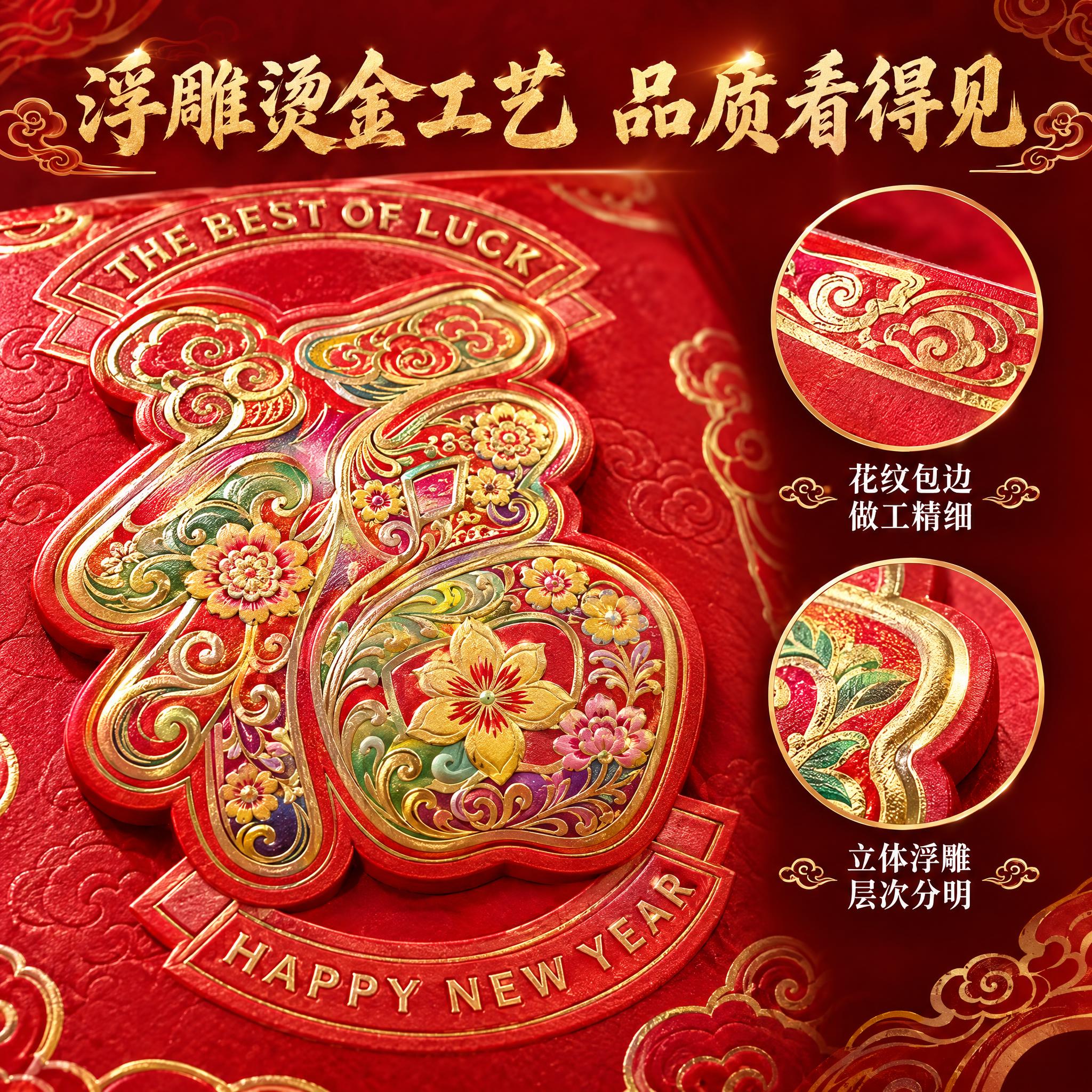 [主图-3] 材质细节与工艺品质展示，突出烫金浮雕工艺和精美做… - 图片创意预览