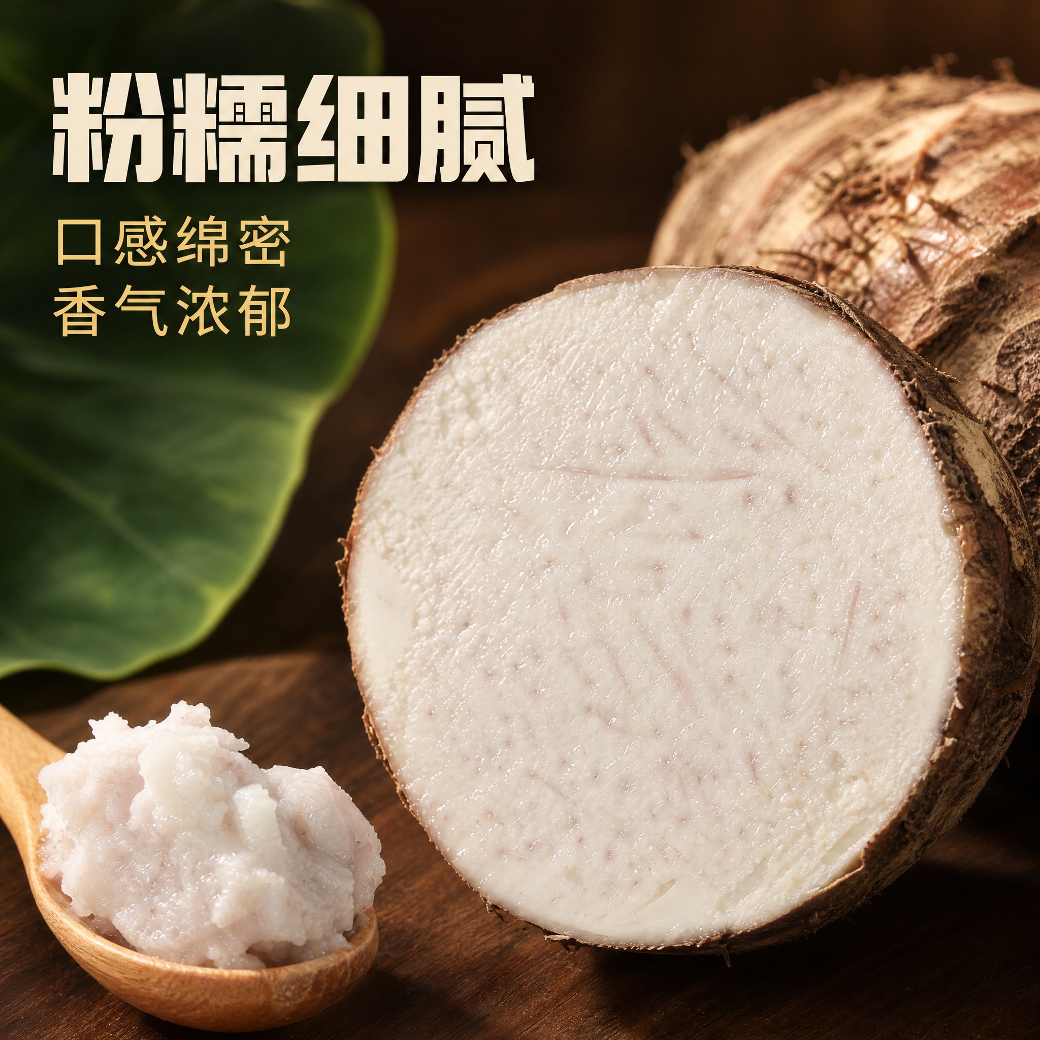[主图-3] 芋头 细节微距与口感展示。 [统一基调] 整体风… - 图片创意预览