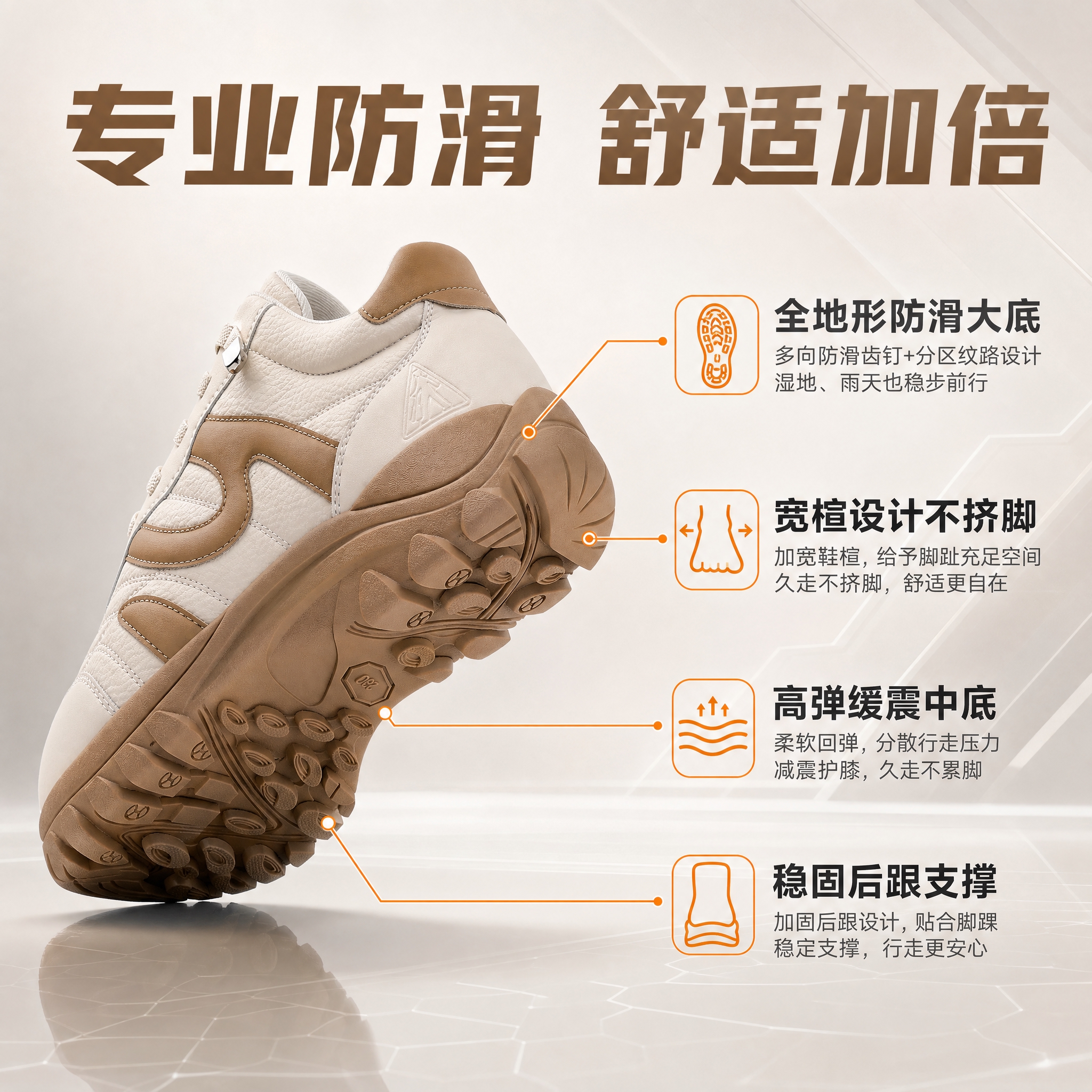 [主图-2] 结构参数展示图，主题为足力健健步鞋鞋底防滑结构与… - 图片创意预览
