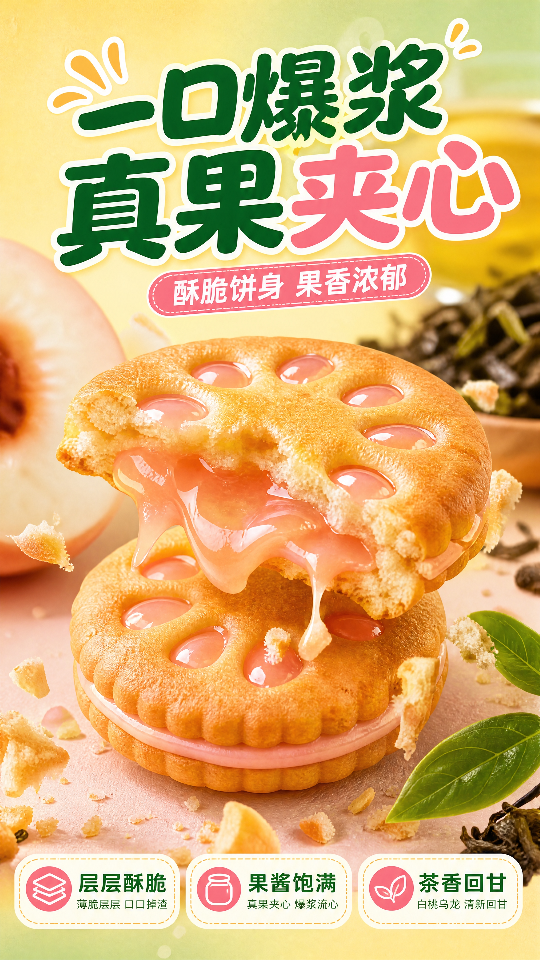 [商品] 使用【图1】嘉士利果乐果香夹心饼干（取白桃乌龙味饼干… - 图片创意预览