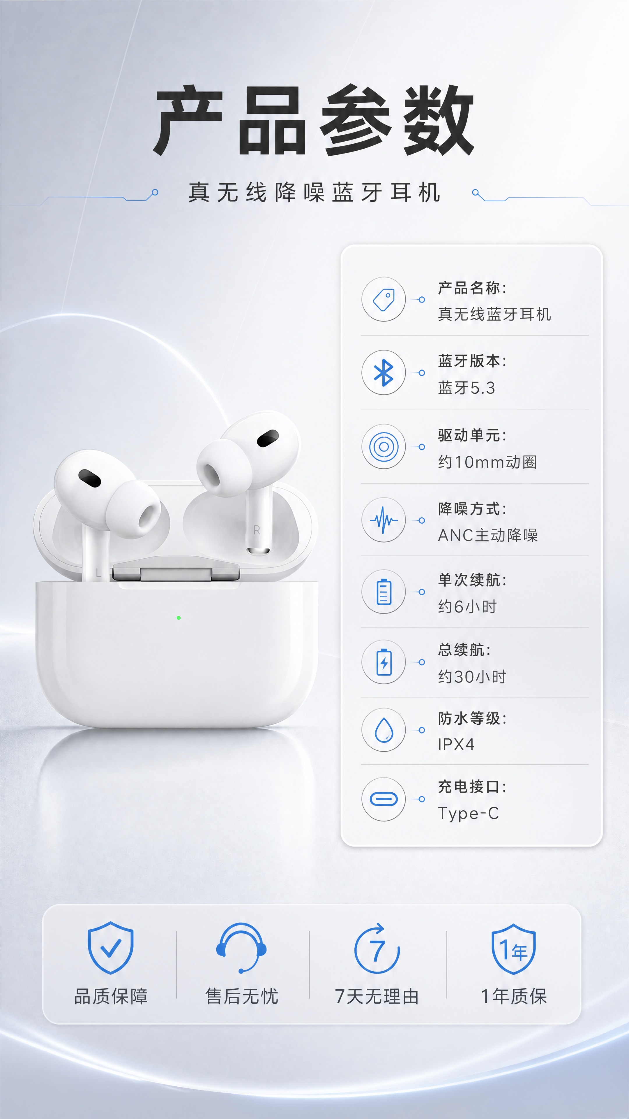 [商品] 使用【图1】白色真无线蓝牙耳机及充电仓；保留白色光滑… - 图片创意预览