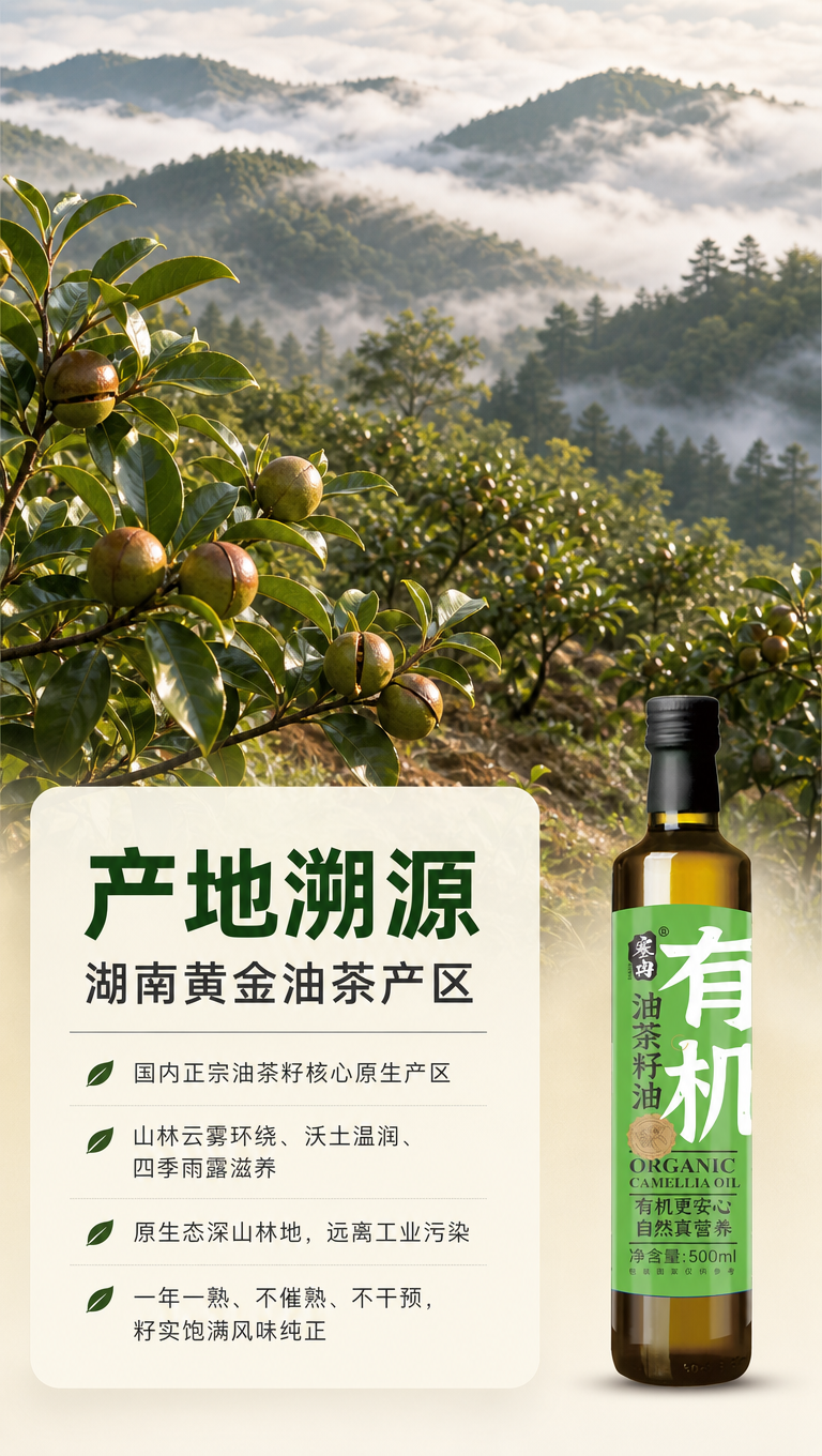 [商品] 使用【图1】塞然有机油茶籽油500ml瓶装；保留深茶… - 图片创意预览