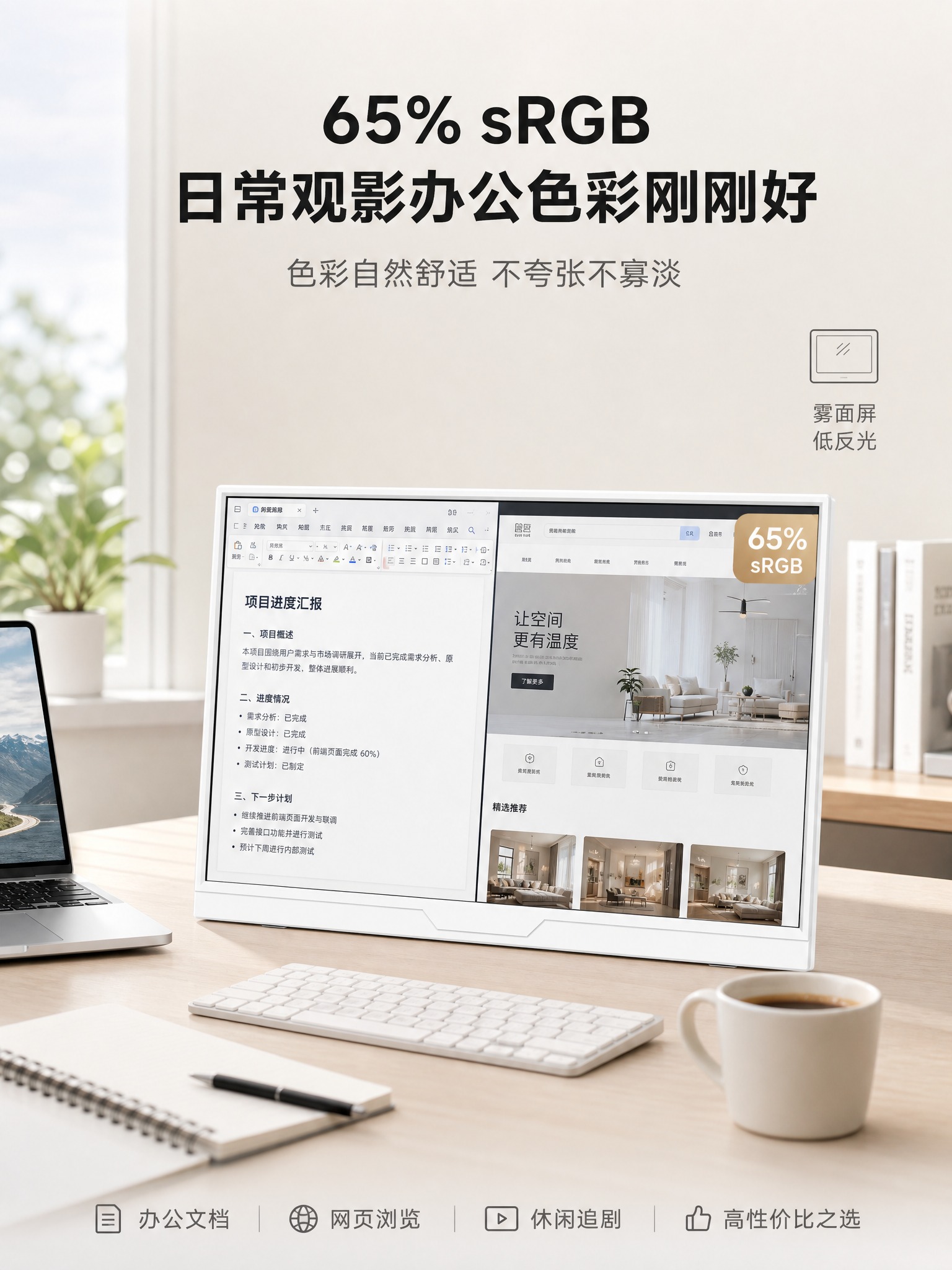 [商品] 使用【图8】正面正视图白色便携显示屏；保留素白机身、… - 图片创意预览