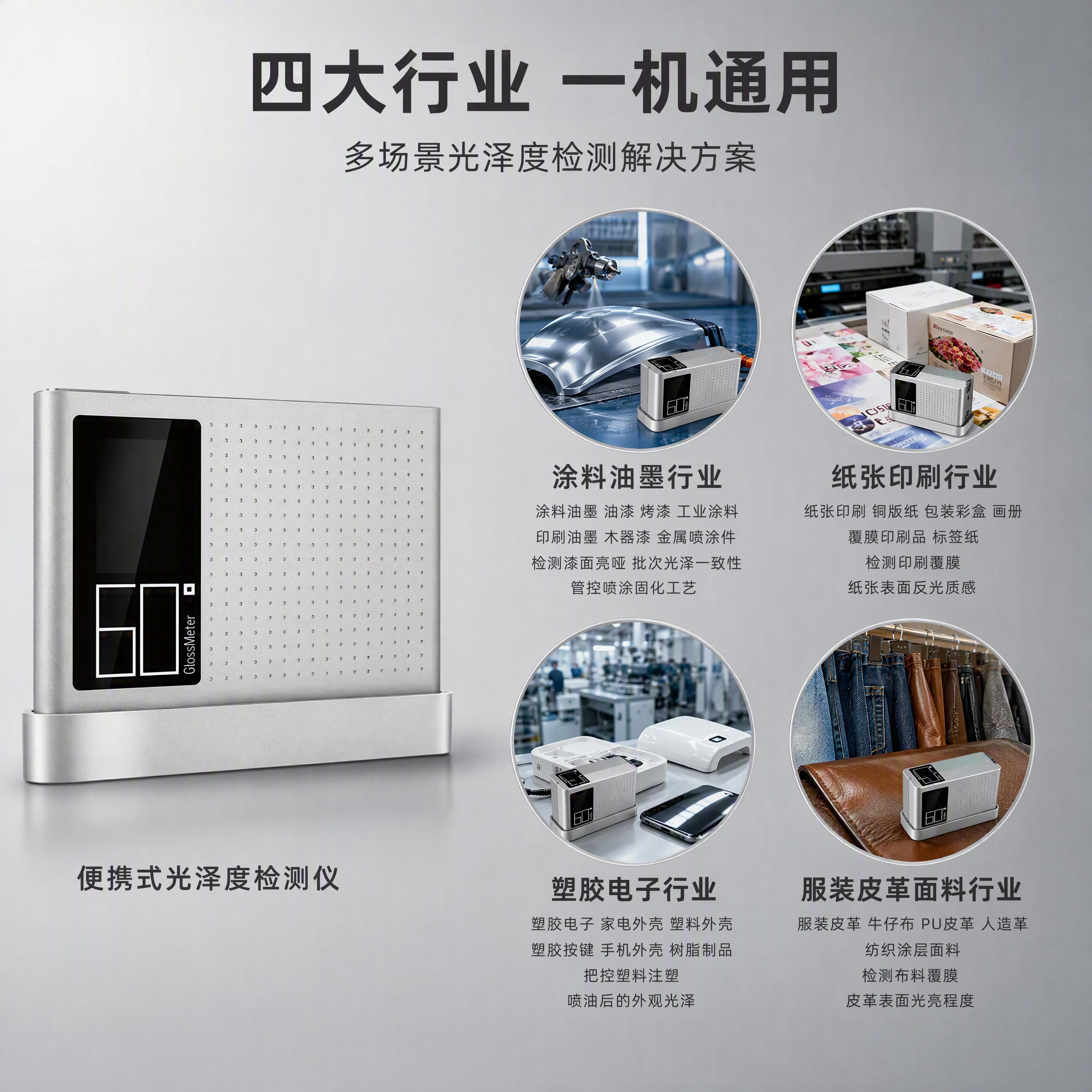 [主图-4] 光泽度检测仪四大行业适用场景展示主图 [氛围风格… - 图片创意预览