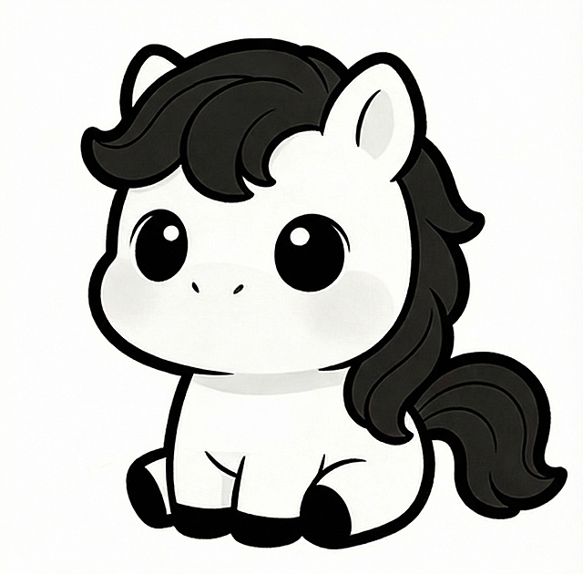 帮我参考图片中的小马，换一个小马，且把头上的角和领结去掉