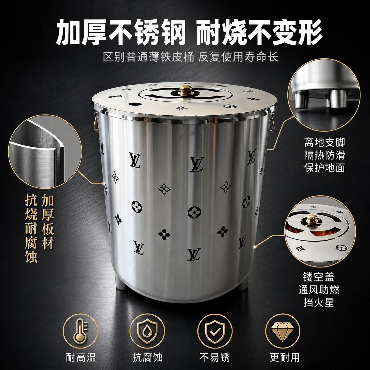 [主图-2] 核心卖点图 加厚不锈钢材质与安全结构亮点 [氛围… - 图片创意预览