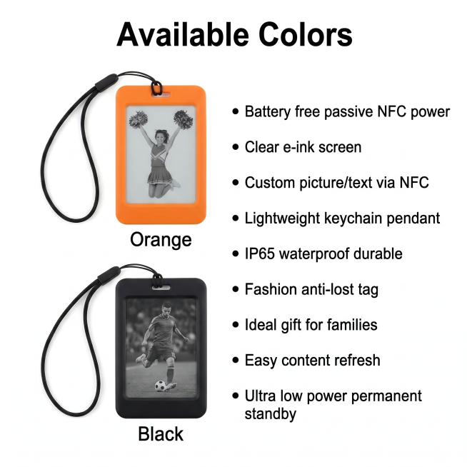 [主图-6] SKU color options display for NFC passive tag. Arrange the two official colors (Black and Ora预览效果