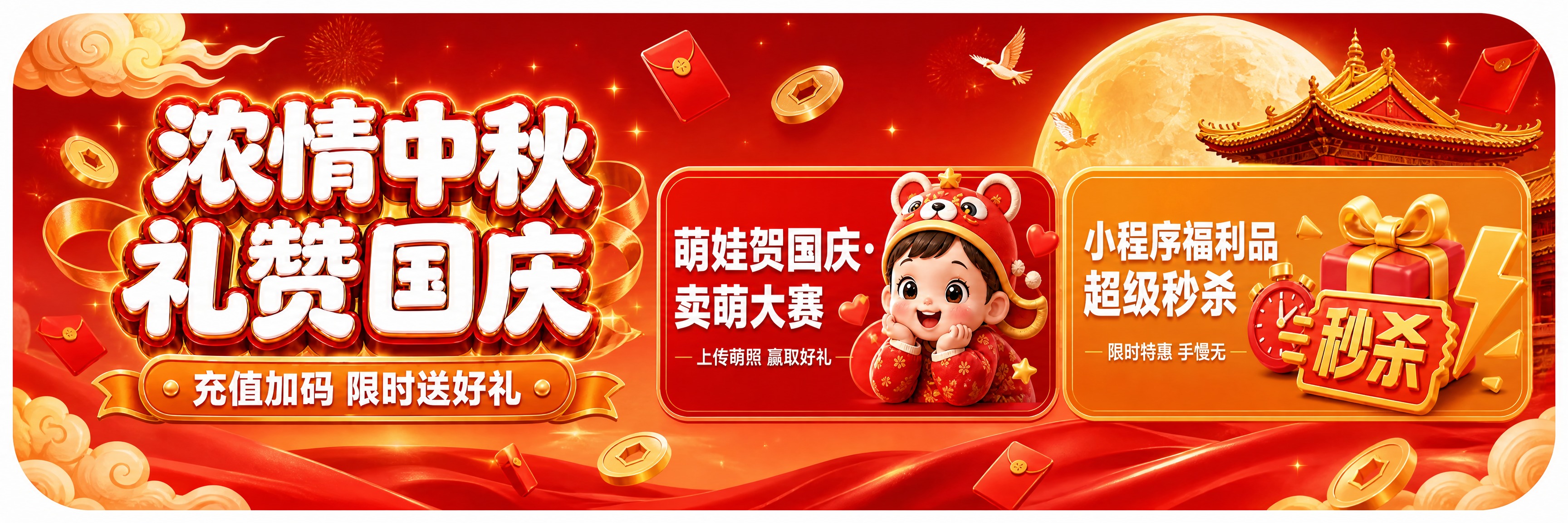 小程序商城横版banner设计，750x200超宽横版比例，中… - 图片创意预览