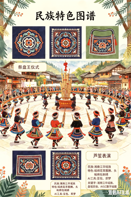 将“祭盘王仪式”文本框移动到图片中部的左侧位置预览效果