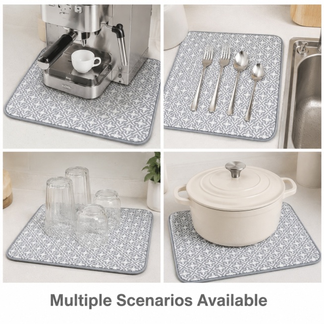 [Main picture 4] Multi-scenario adaptability display of kitchen drying mat. A divided four-grid layo预览效果