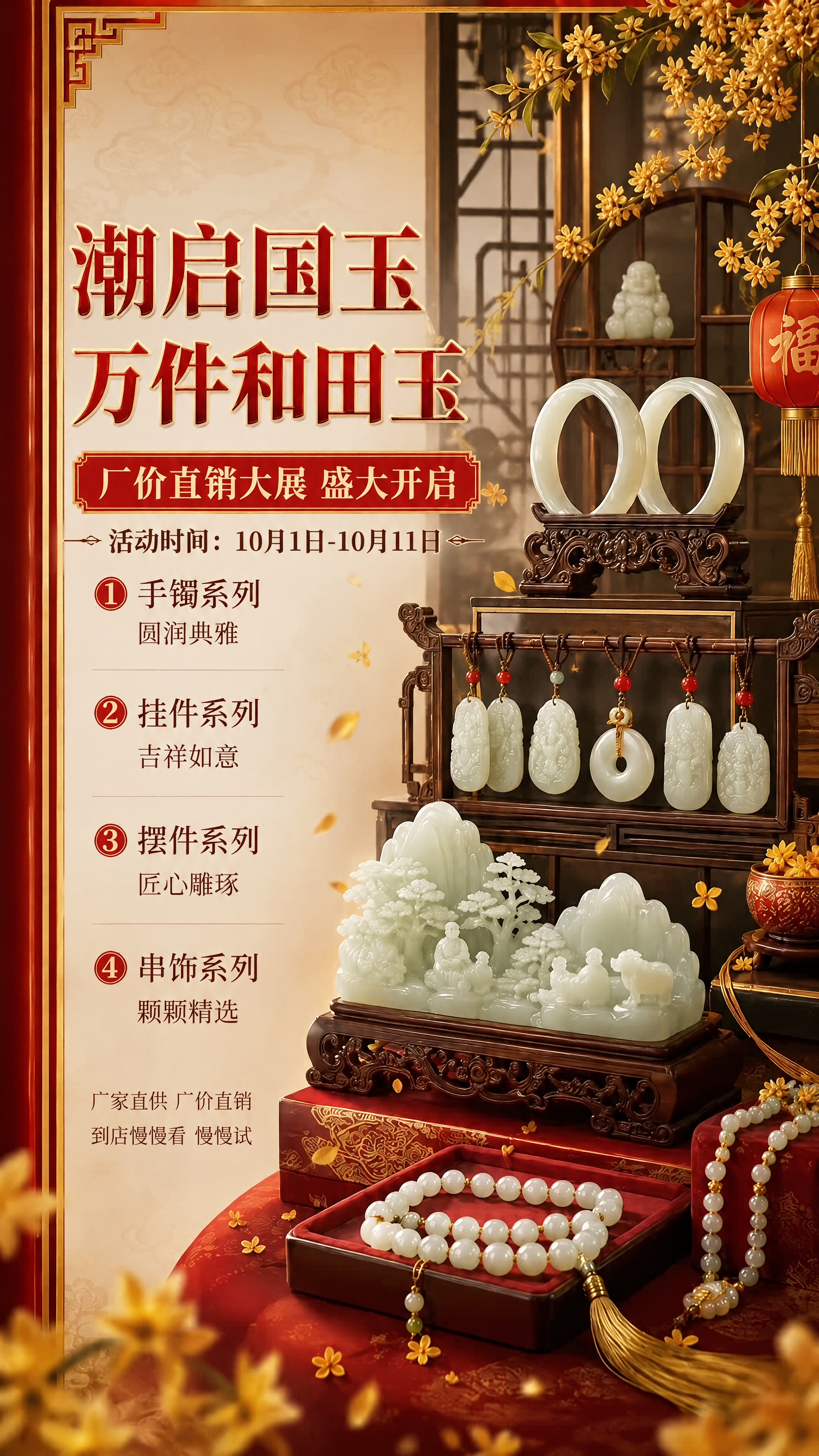 基于参考图进行修改：保留原图所有内容、布局、和田玉产品、中式背… - 图片创意预览