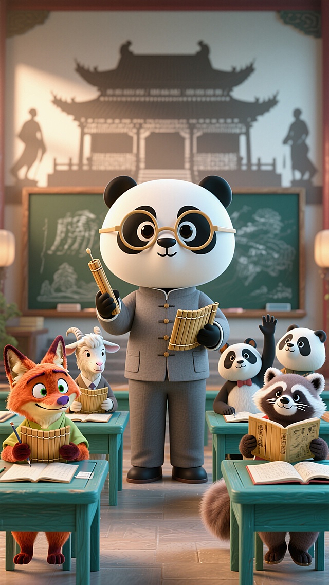 🐼熊猫历史老师开课，小动物穿梭古代时空📜