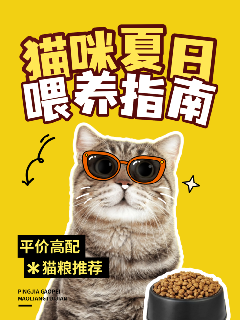 猫粮测评推荐萌宠可爱趣味小红书封面预览效果