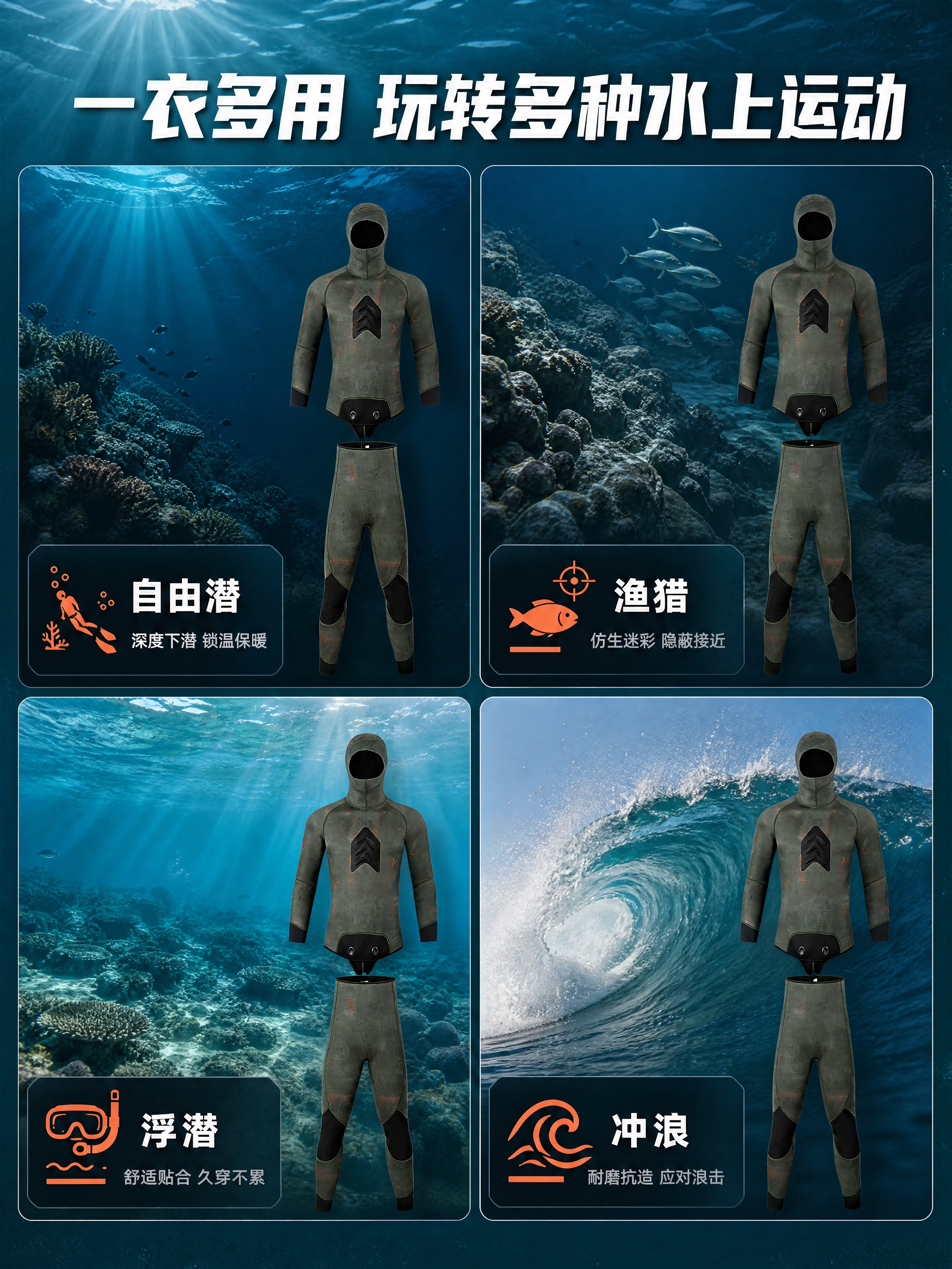 [商品] 使用【图1】【图4】潜水服套装图；商品处理：保留蛇鳞… - 图片创意预览