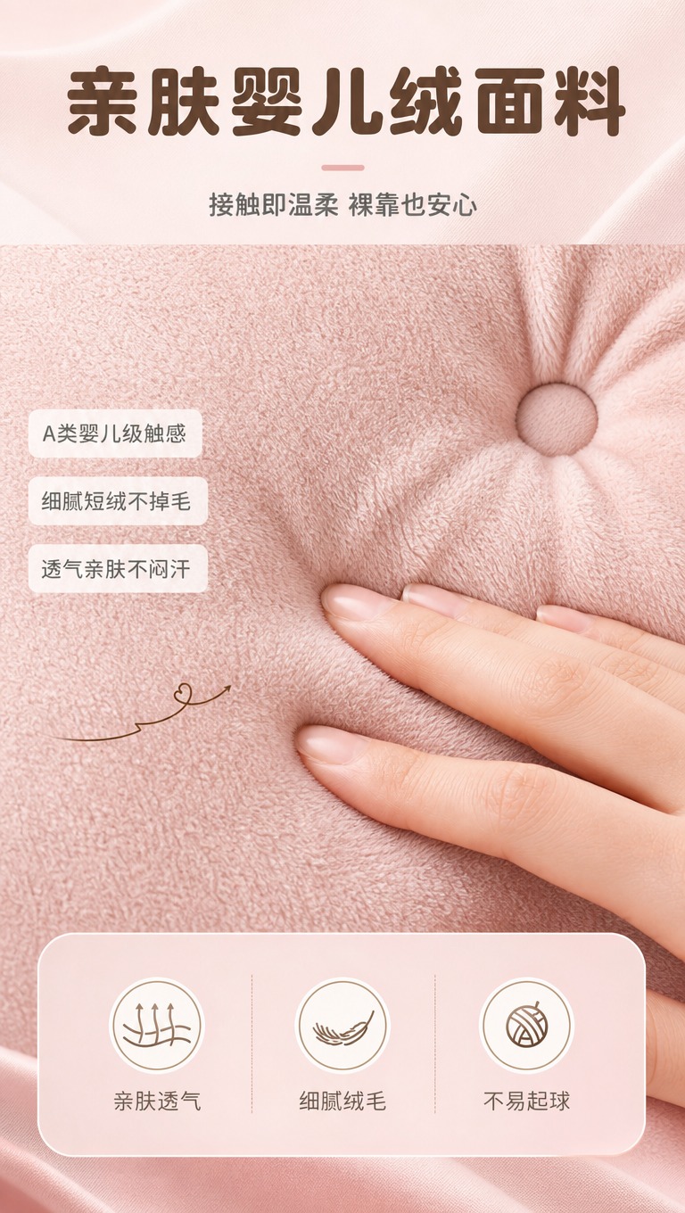 [商品] 使用【图1】粉色婴儿绒软包床的床头面料部分；保留婴儿… - 图片创意预览