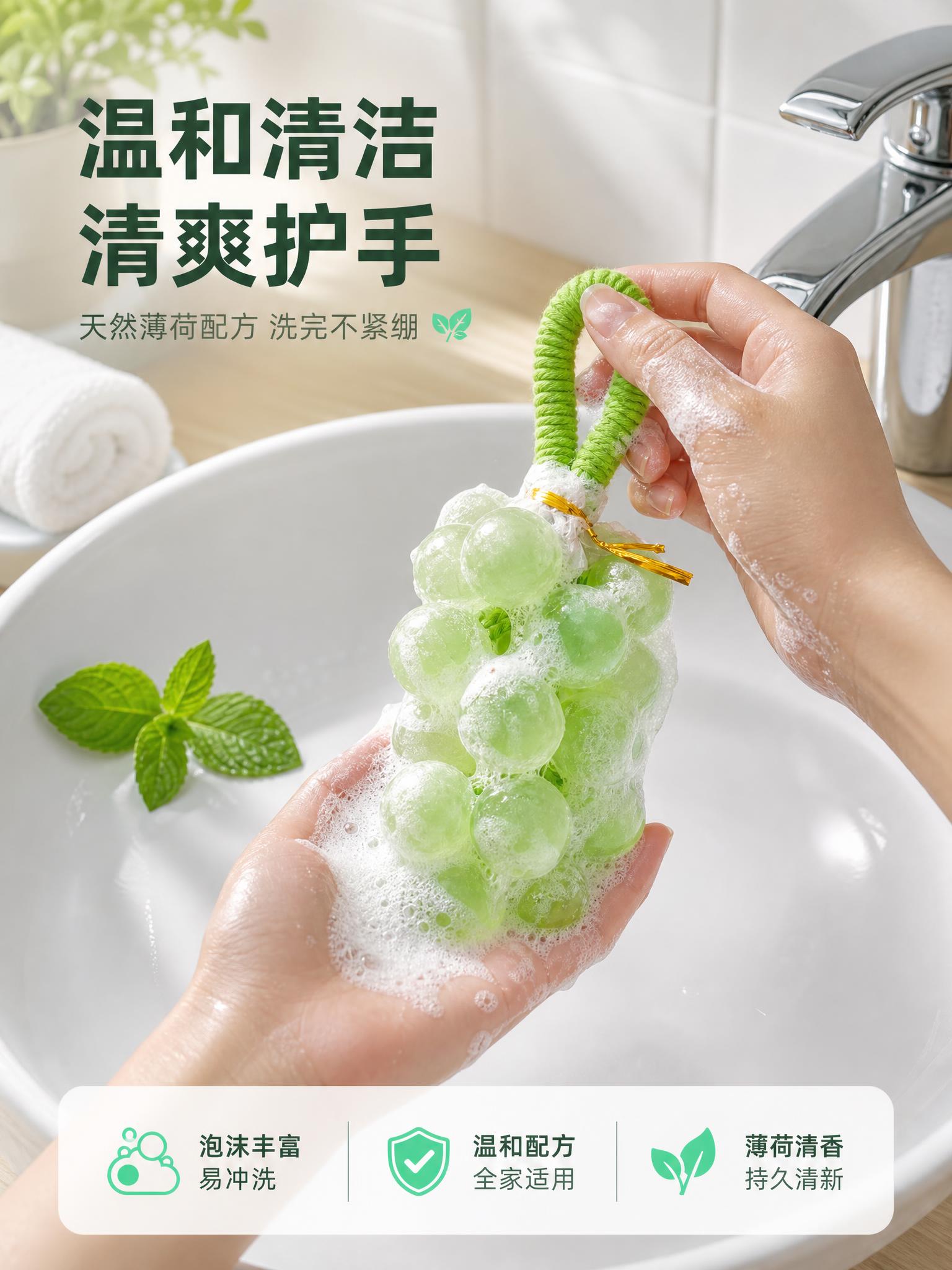 [商品] 使用【图2】【图3】葡萄造型手工薄荷皂；保留葡萄串造… - 图片创意预览