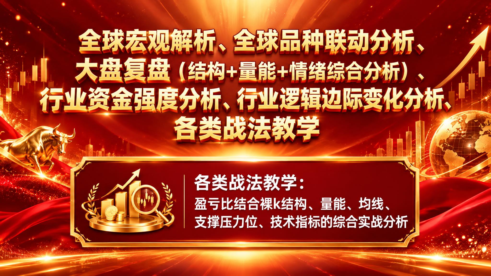 红金色系金融课程大字报海报设计，16:9比例，2K分辨率，排版… - 图片创意预览