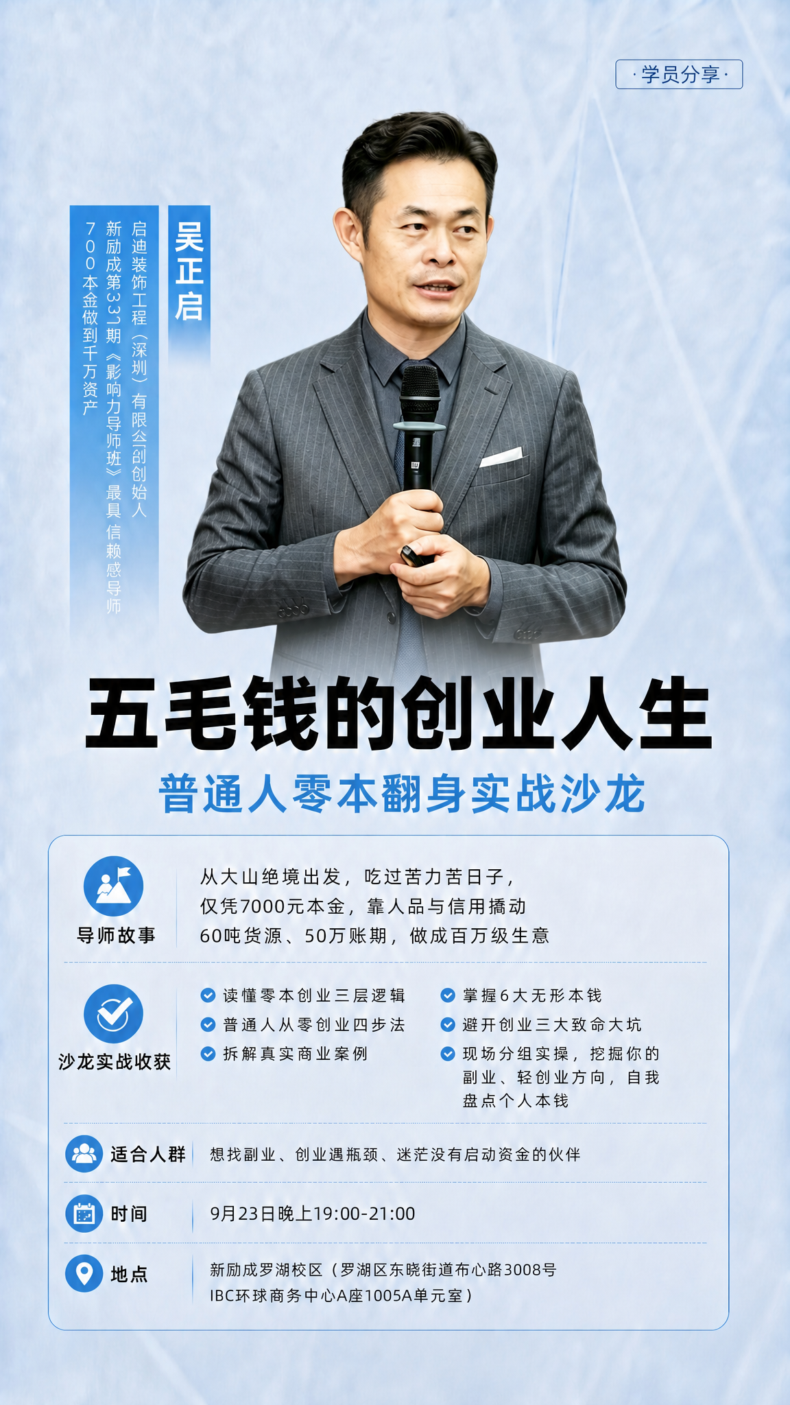 保留上一张海报（五毛钱的创业人生沙龙海报）的全部版式、文案内容… - 图片创意预览