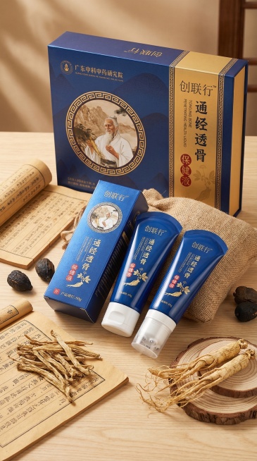 请生成4套中式国风套盒的产品实拍图，要求如下：
1. 主体：包含1套产品（图2的纸盒1个，图3的软管2个，图4的软管1个），以及对应礼盒（图1的礼盒1个），整体设计严格保持，文字清晰；
2. 场景：放预览效果