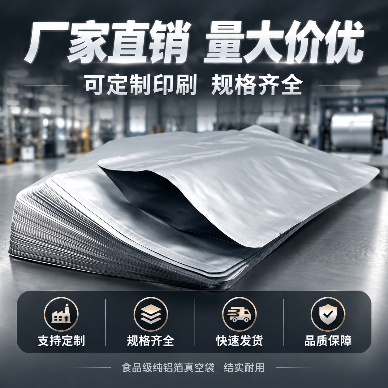 [主图-6] 厂家直销与定制服务转化图，突出工厂直供、可定制印… - 图片创意预览
