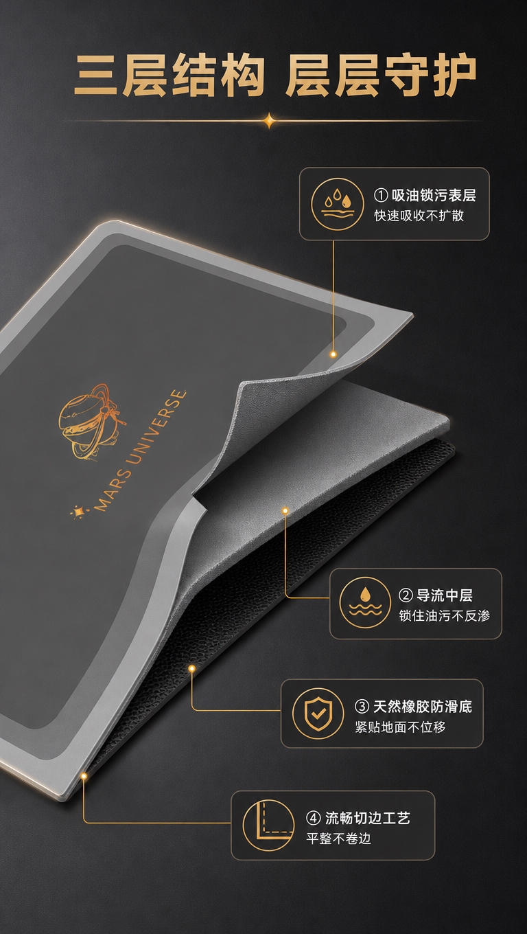 [商品] 使用【图1】深灰色星芒宇宙图案厨房地垫；保留外观、颜… - 图片创意预览