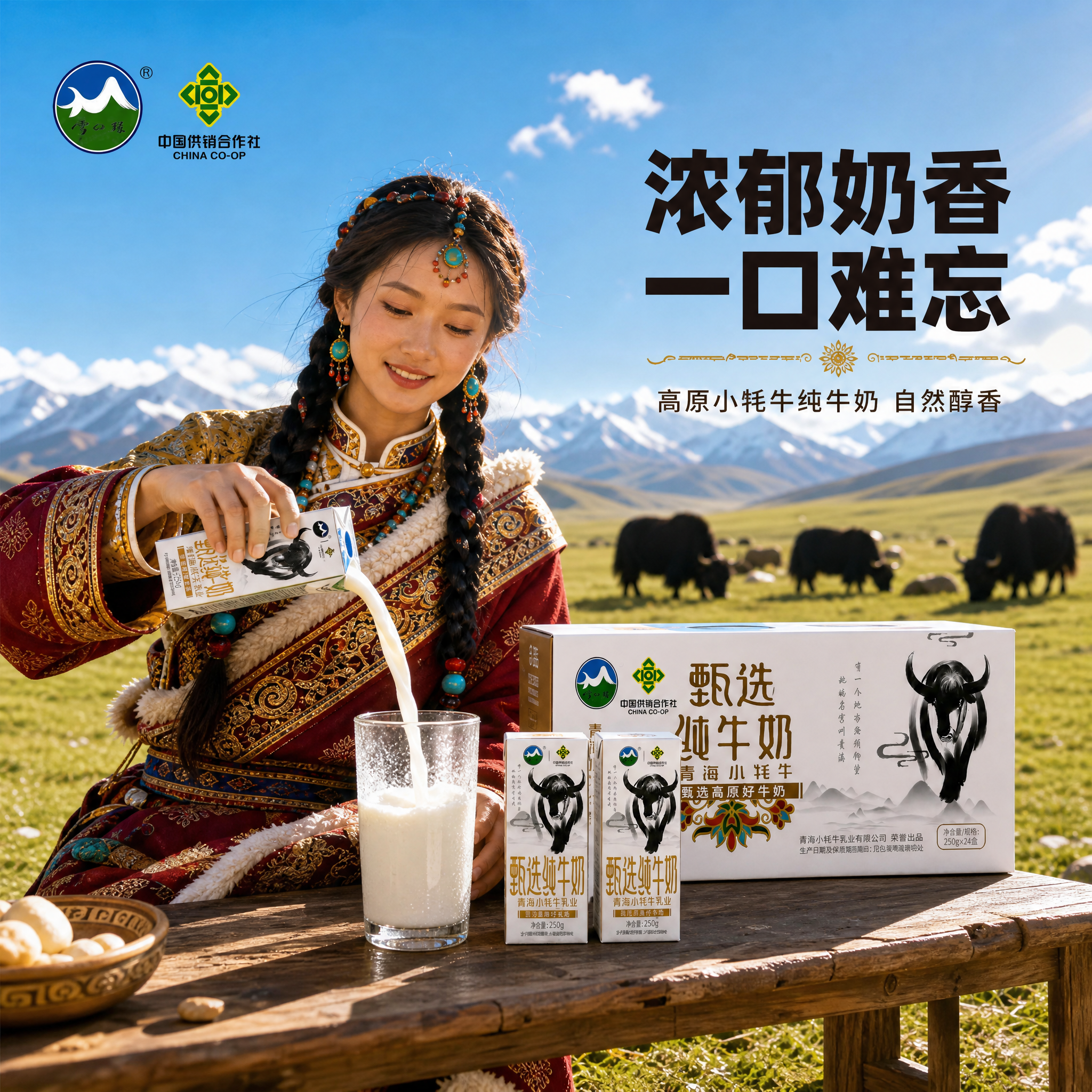 参考图中藏族卓玛少女的形象、服饰和高原牧场场景风格，生成一张新… - 图片创意预览