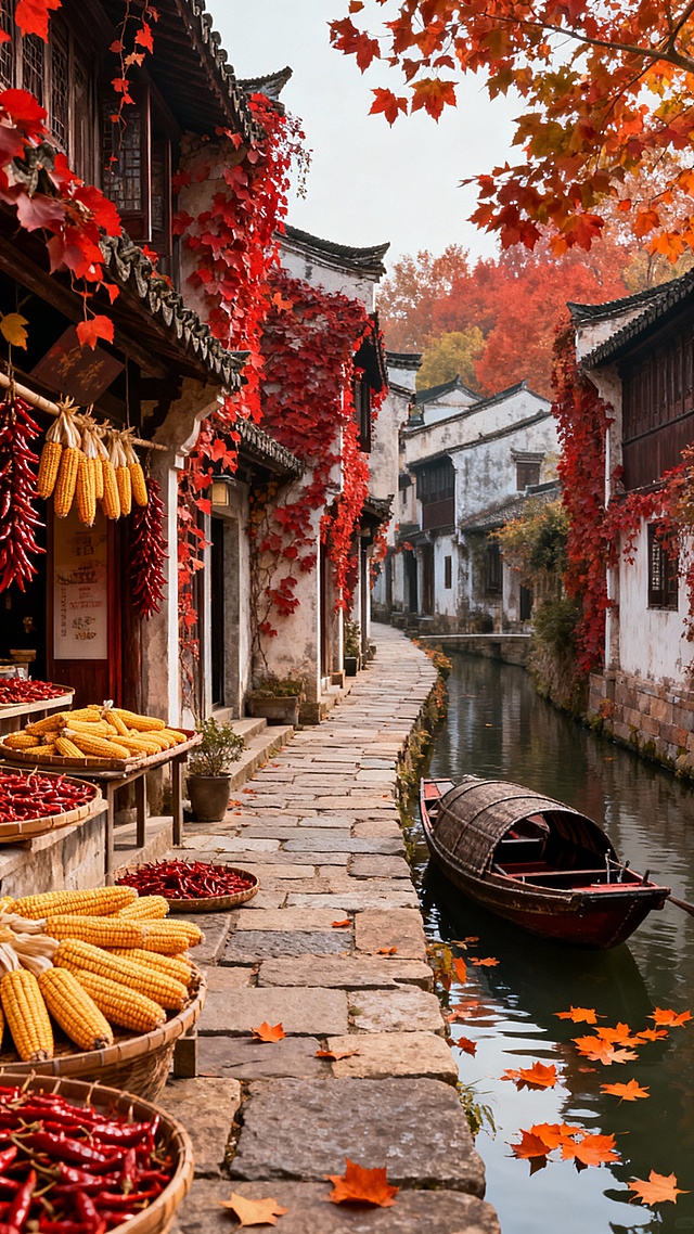 重新生成5张秋天的风景壁纸图